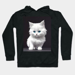 Adorable Cat Illustration - Modern Digital Art Hoodie